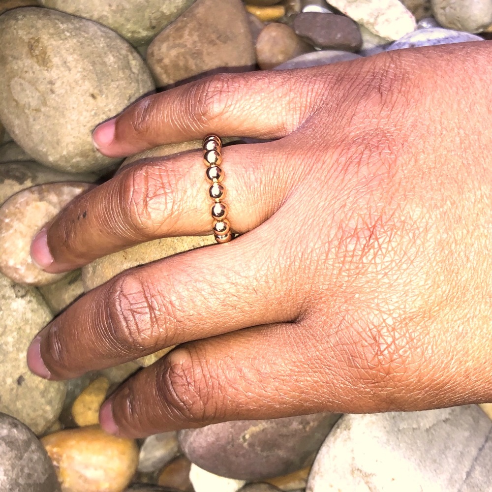 Gold beaded ring